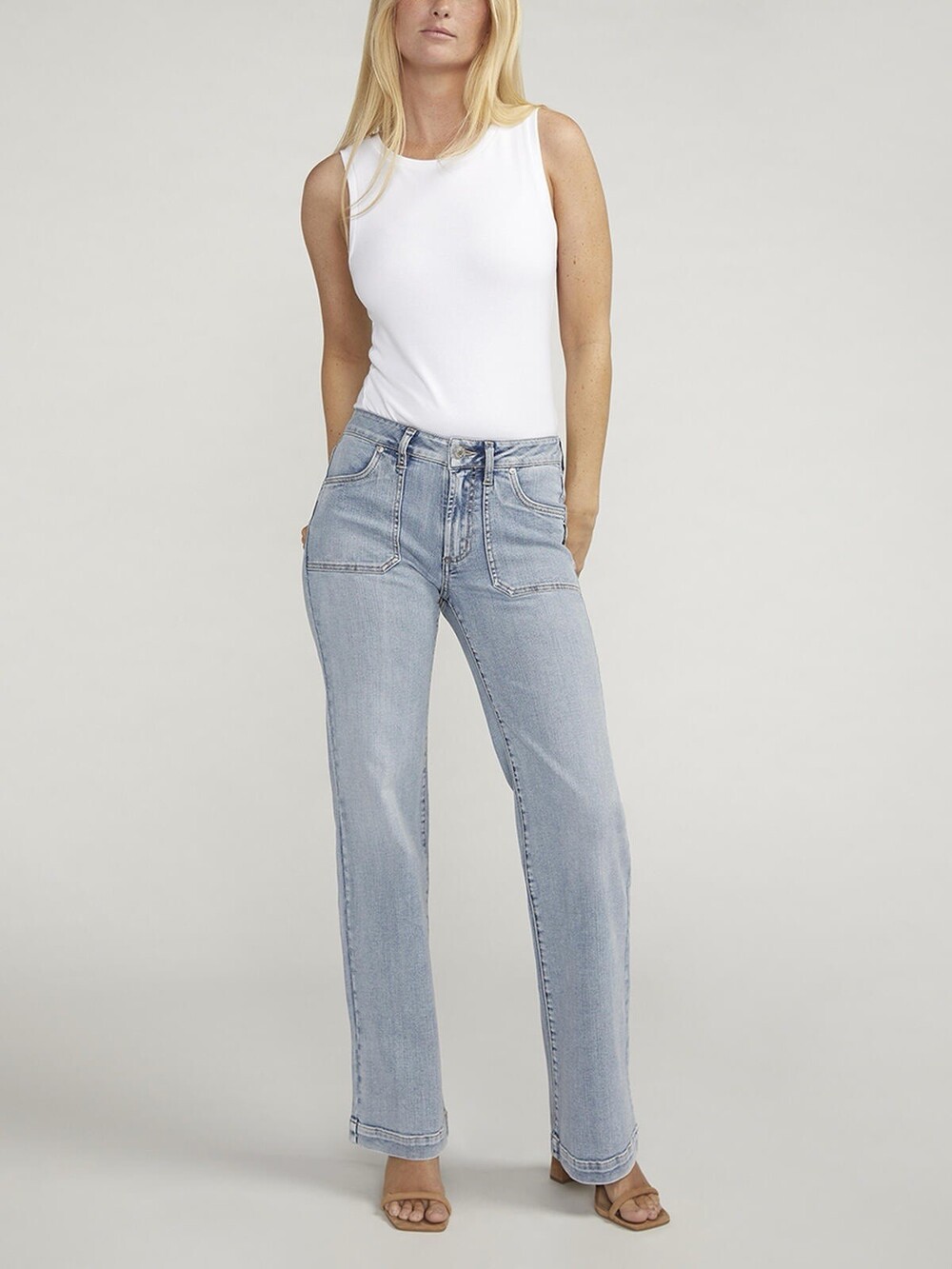 Silver Jeans Suki Trouser Jeans Womens 28/33 Light Wash Mid Rise Bootcut